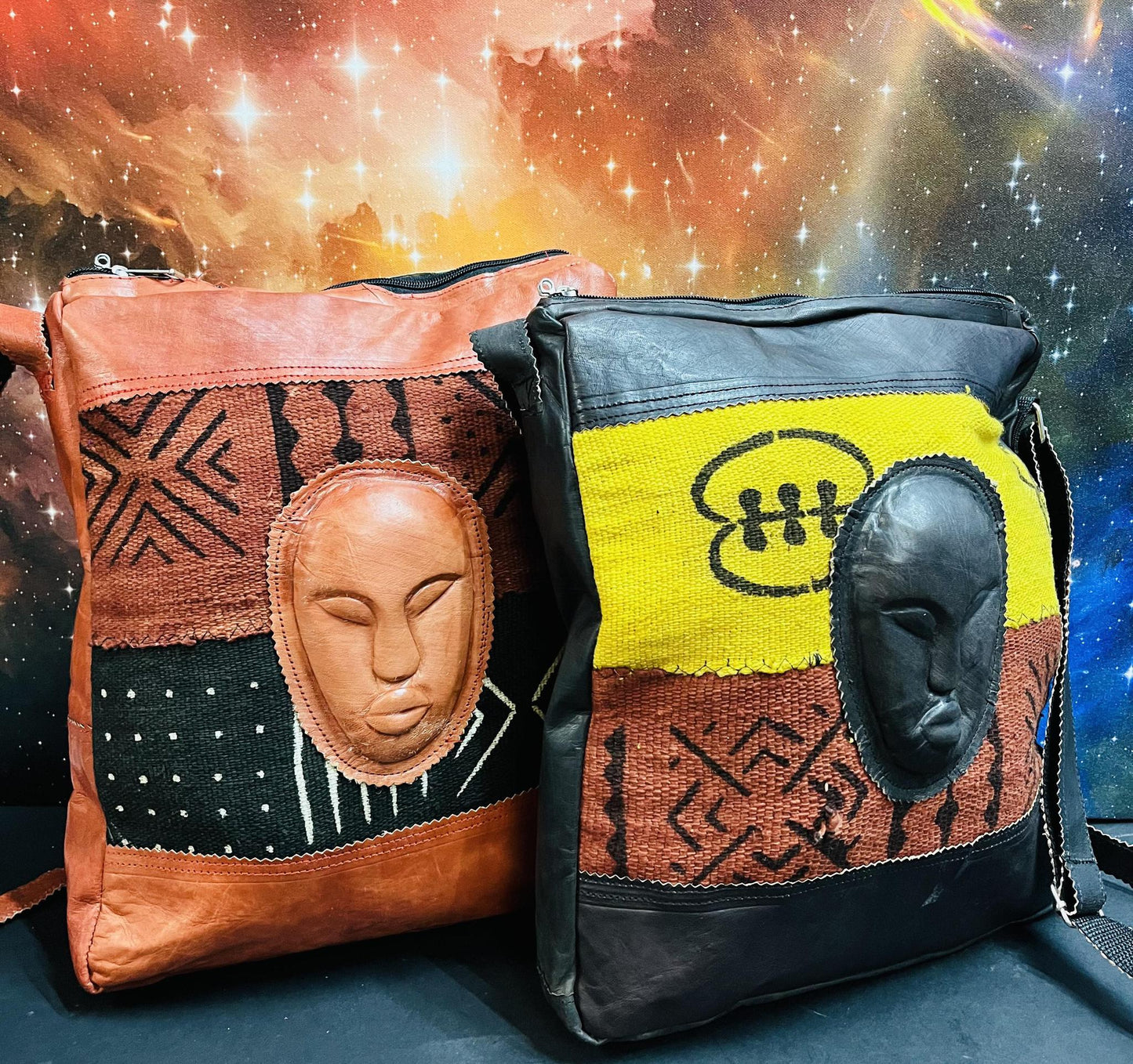 Ghanaian Mud Cloth & Leather Cross Body