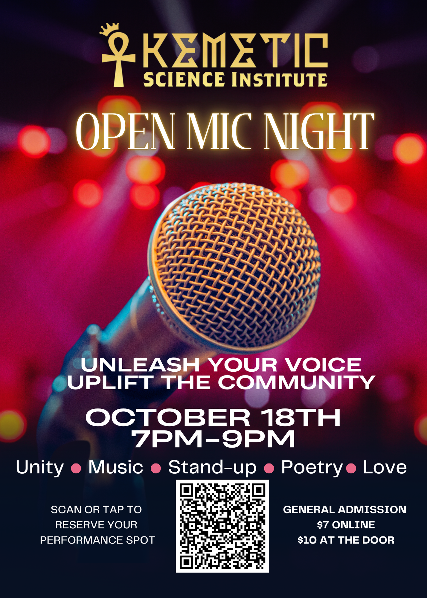 Open Mic Night October 18, 2025 @7pm