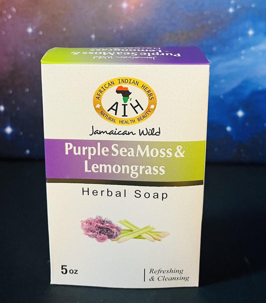 Purple Sea Moss & Lemongrass Herbal Soap