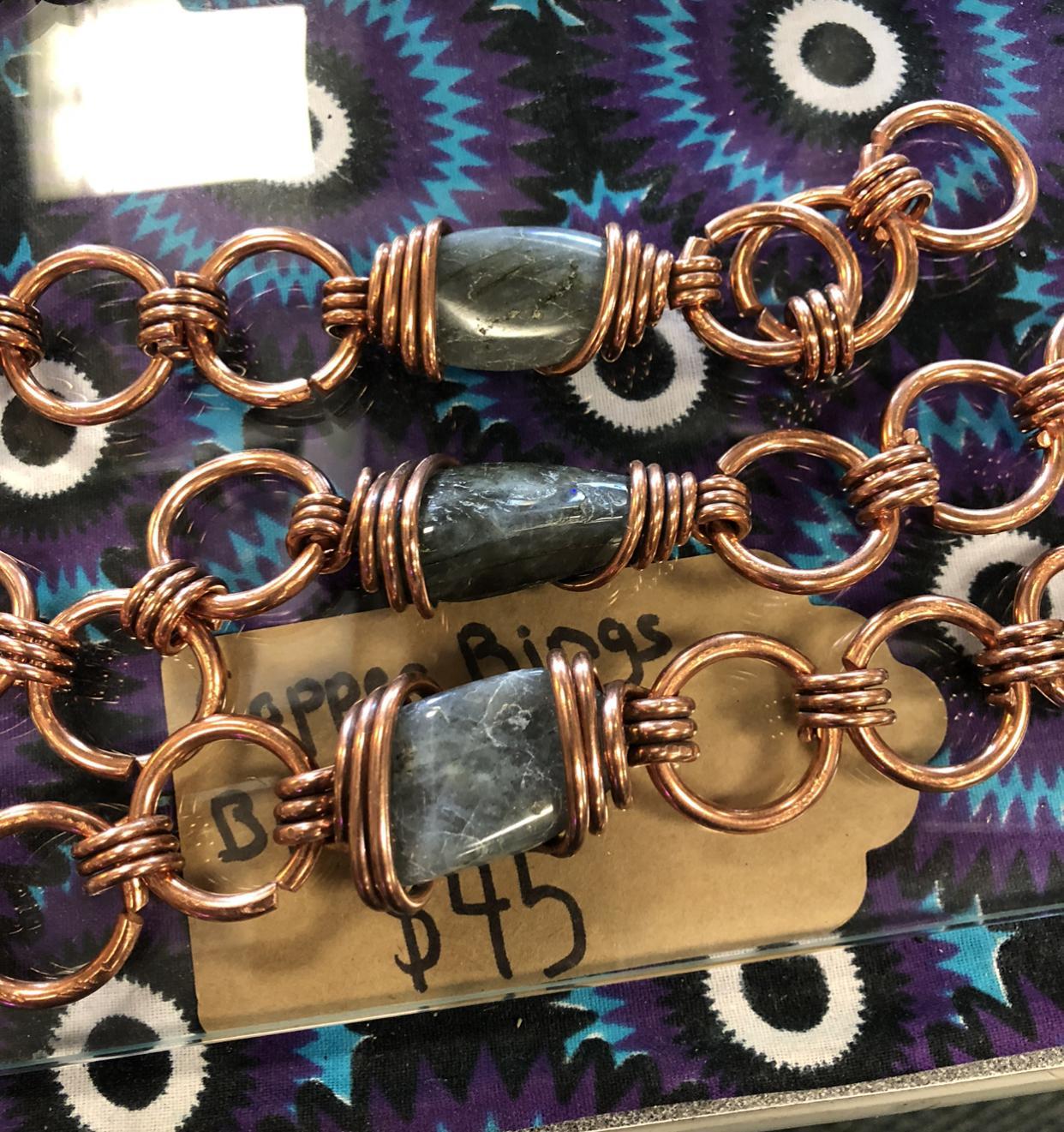 Copper Rings Gemstone Bracelet