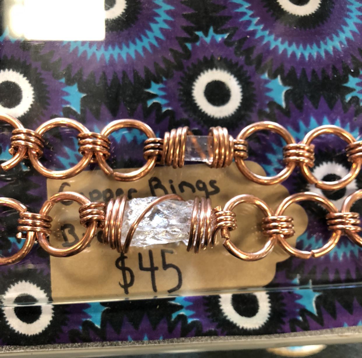 Copper Rings Gemstone Bracelet