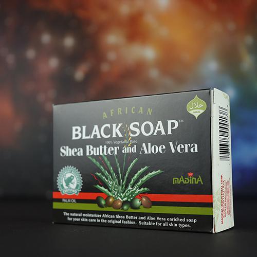 Madina African Black Soap with Shea Butter and Aloe Vera
